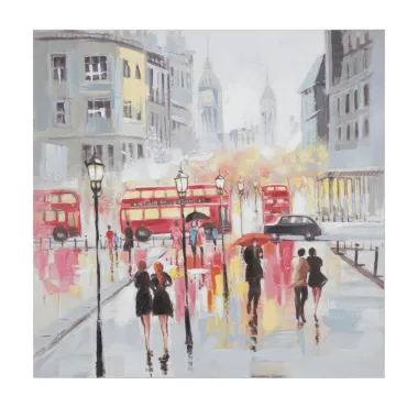 MALOWANY OBRAZ NA PŁÓTNIE Rain London -A- 100X3X100 cm